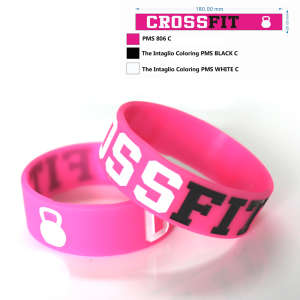 Pink Crossfit Workout Kettlebell Bracelet Crossfit Wristband Fitness, Silicon Bracelet Band